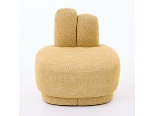 Pouf bunny-ear en tissu rembourré avec oreilles décoratives, fixe, sans rangement