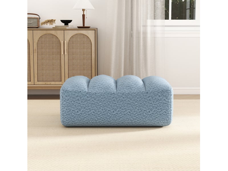  Pouf brravo 104x61x45 cm sans cadre bleu  - Conforama C