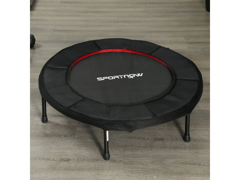 Trampoline de fitness, ø 102 cm, trampoline d'exercice, pieds antidérapants, cadre en acier, capacité de 100 kg, rouge - Conforama W