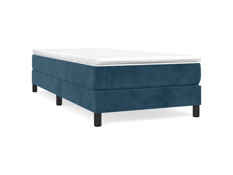  Lit simple- lit adulte -  cadre de lit à lattes bleu foncé 100x200 cm velours  - Conforama A