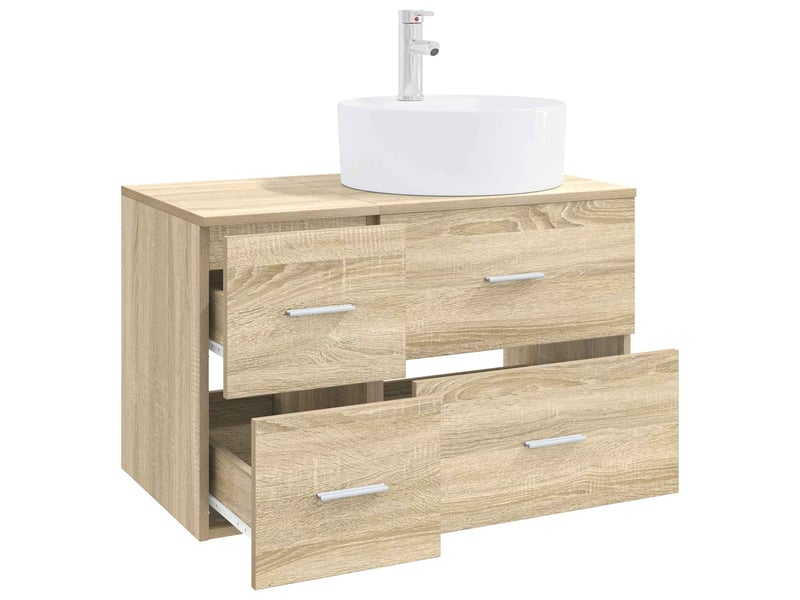 Ensemble de mobilier de salle de bain 2 pc chêne sonoma cf64123 - Conforama C