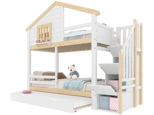 Lit superposé 90x200 cm OKWISH   coloris bicolore
