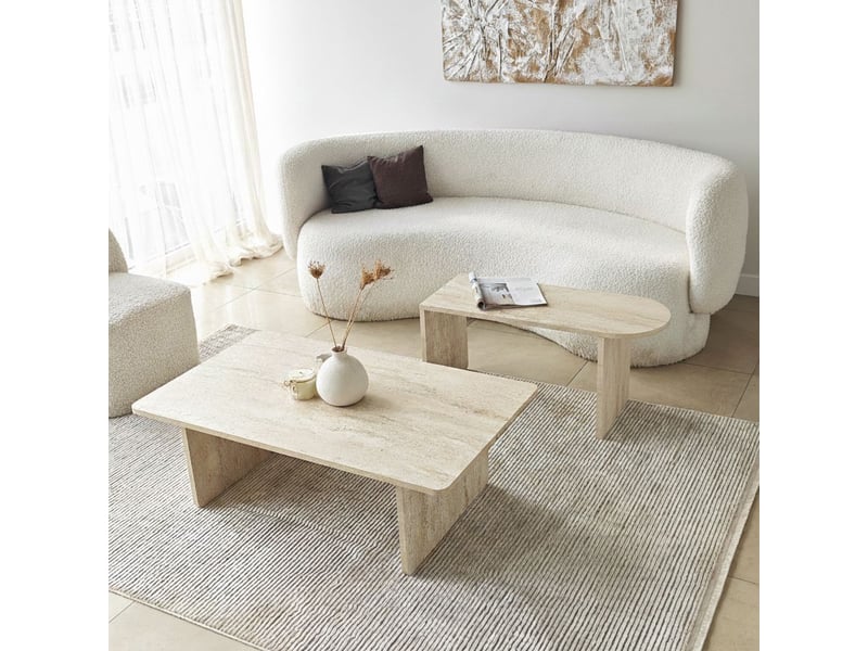  Set de 2 tables basses modernes en bois paris - beige  - Conforama E