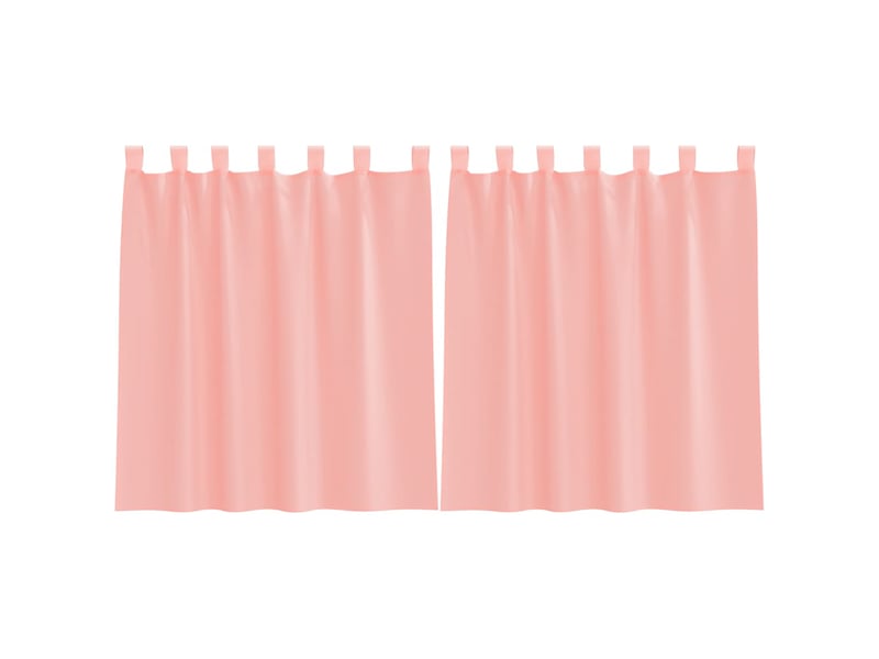  Lot de 2 rideaux en voile, voilages avec boucles rose 140x140 cm cf44312  - Conforama A