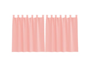 Lot de 2 rideaux en voile, voilages avec boucles rose 140x140 cm cf44312