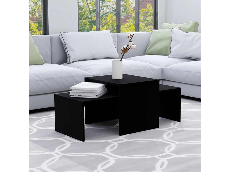  Ensemble de tables gigognes 2 pcs noir 100x48x40 cm bois d’ingénierie  - Conforama B