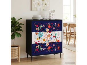 Commode 1 tiroir(s)    <strong></strong> <strong></strong> coloris noir largeur 66 cm