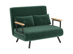 Canapé convertible 2 places avec dossier réglable vert 102x73x81 cm