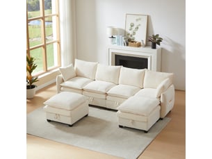 Canapé convertible 2 places 4 en 1 modulable, dossier réglable, sans montage, base antidérapante, 4 coussins, mousse haute élasticité, chenille vert