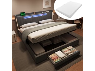 Lit coffre 180x200 cm HAUSS SPOLE coloris gris