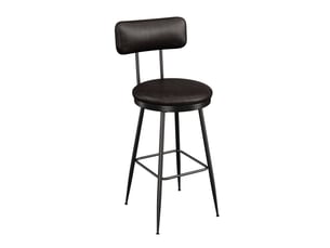 Lot de 4 tabourets de bar avec dossier et assise rembourrée, en cuir pu, hauteur 65 cm, noir