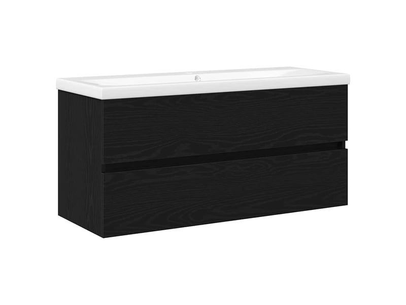 Meuble de lavabo de salle de bain, armoire de bain chêne noir 100 x 39 x 62 cm cf65518 - Conforama A