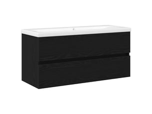 Meuble de lavabo de salle de bain, armoire de bain chêne noir 100 x 39 x 62 cm cf65518