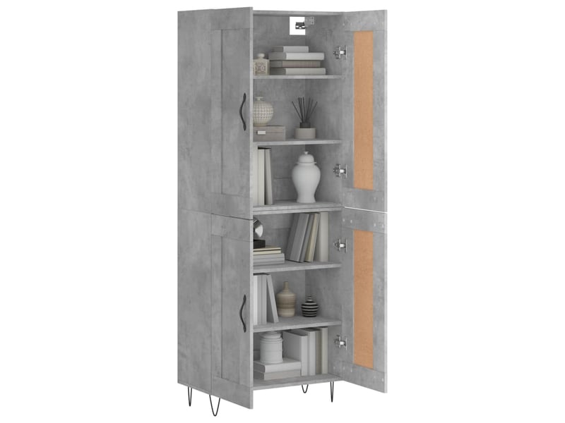 Buffet haut - bahut - meuble de rangement gris béton 69,5x34x180 cm bois d'ingénierie  - Conforama C