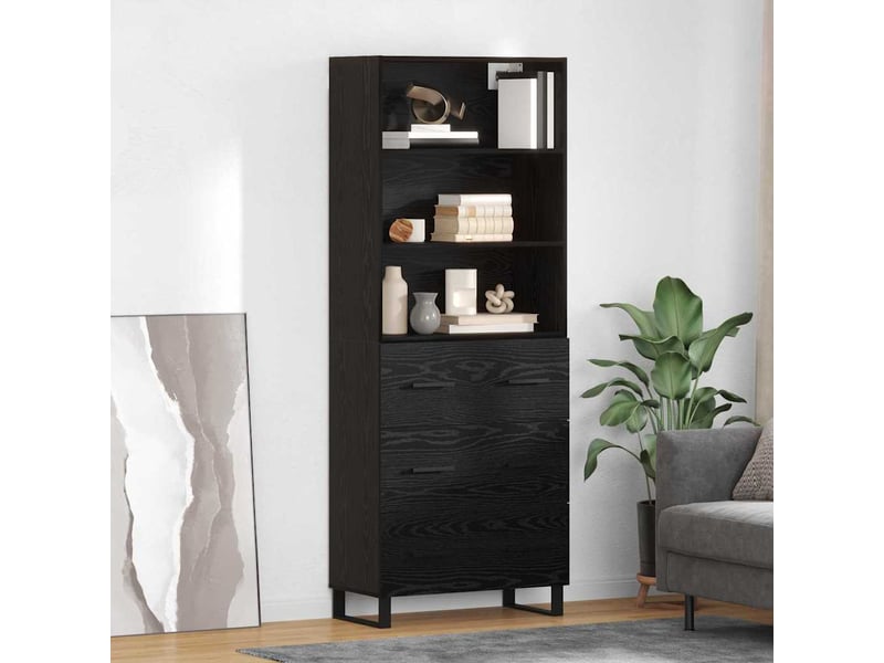  Buffet - haut armoire 2 pc chêne noir 69,5 x 34 x 180 cm  - Conforama B
