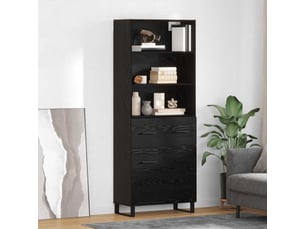 Buffet - haut armoire 2 pc chêne noir 69,5 x 34 x 180 cm