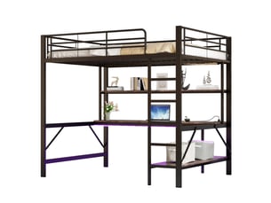 Lit mezzanine 140x200 cm <strong>VIVRYN</strong>  <strong></strong> coloris noir