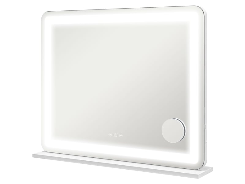  Miroir lumineux led intensité 3 modes d'éclairage, grossissement 10x, touche tactile - 80 x 62 cm,  port de charge usb  - Conforama B