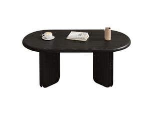 Table basse ovale coloris noir <strong>OKMYHOME</strong> <strong></strong> - 50 cmx99 cm