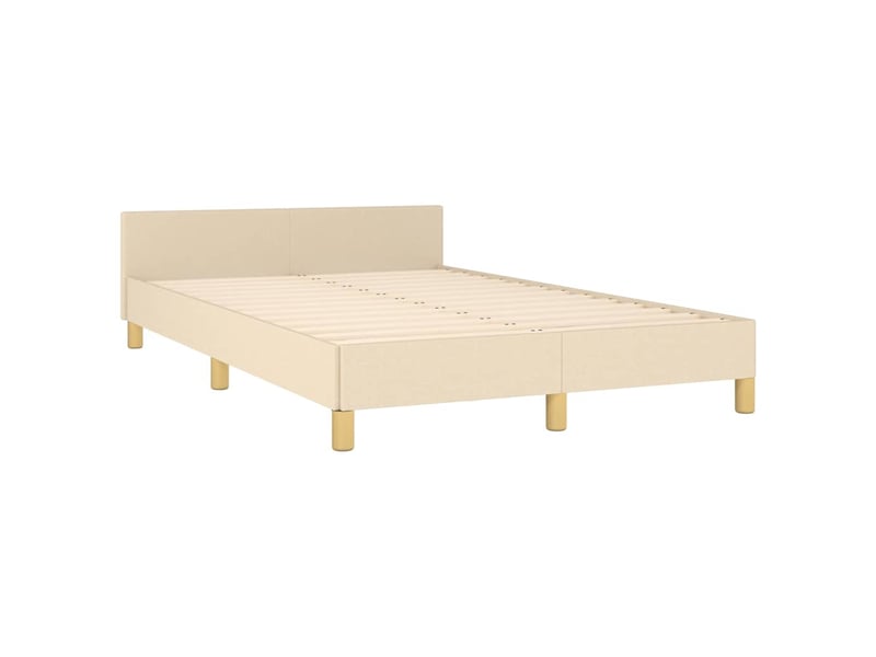  Lit double- lit adulte -  cadre de lit sans matelas crème 120x200 cm tissu  - Conforama C