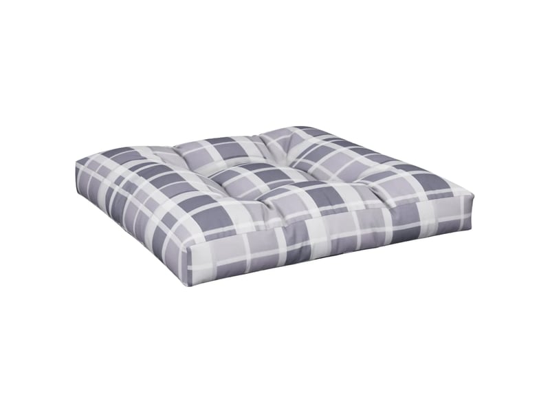  Coussin de palette, coussin de chaise, coussin de canapé motif à carreaux gris 80x80x12 cm tissu cf55365  - Conforama A