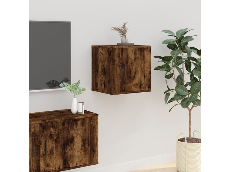  Meubles tv - banc tv - meuble de rangement muraux 2 pcs chêne fumé 40x34,5x40 cm  - Conforama C
