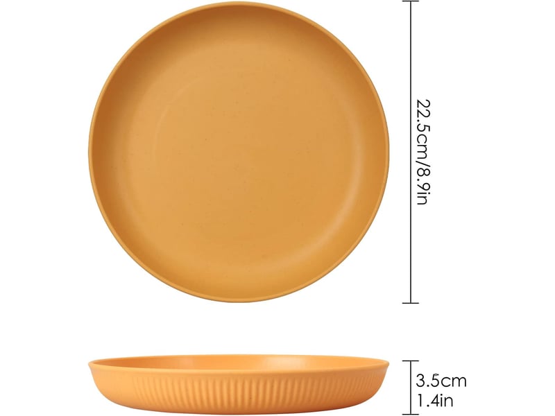Lot de 6 assiettes incassables assiettes de camping de 22,5cm pour salade, pâtes, fête - Conforama B