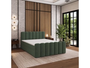 Lit avec rangement 140x200 cm <strong>MASSENO</strong> <strong></strong> coloris vert