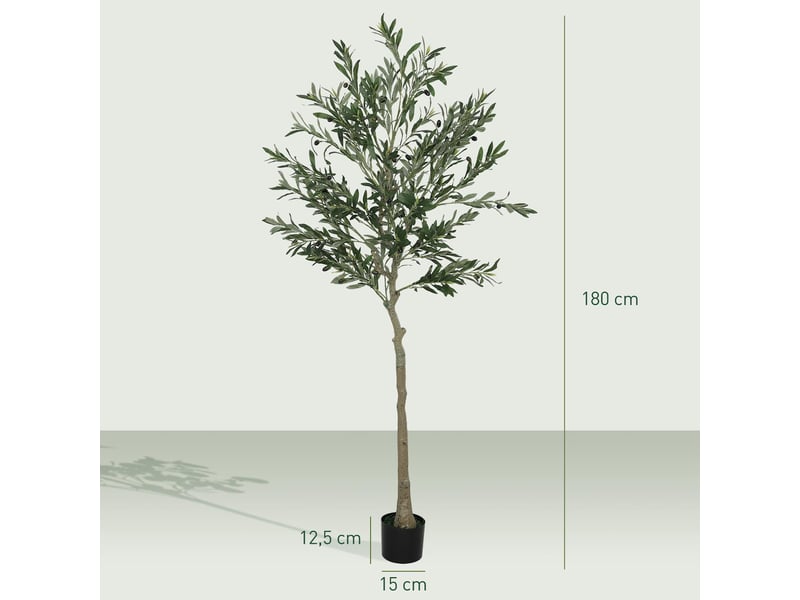  Olivier artificiel avec pot 900 feuilles et 40 olives vert 15 x 15 x 180 cm  - Conforama C