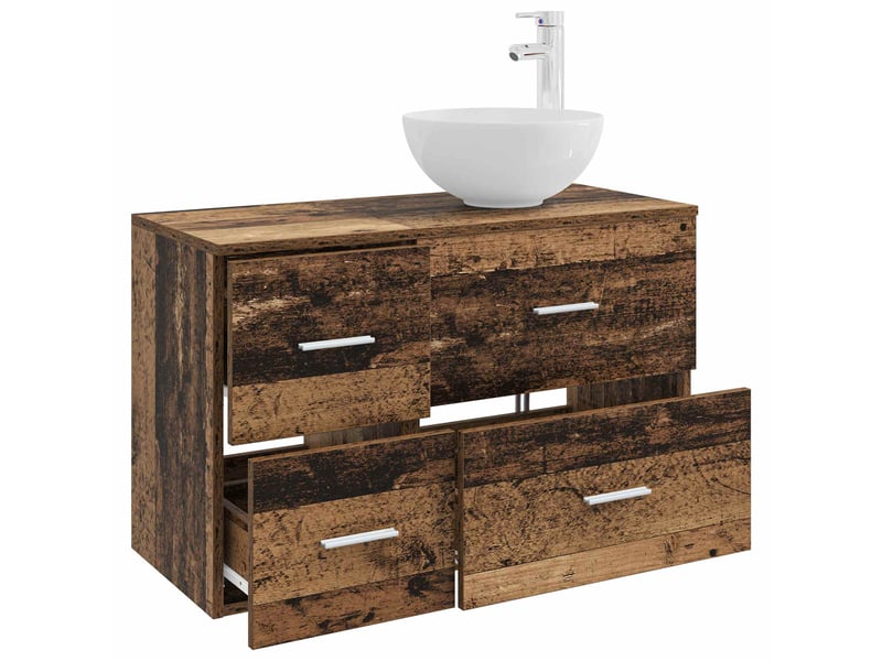  Ensemble de mobilier de salle de bain 2 pcs bois ancien shl2594  - Conforama C