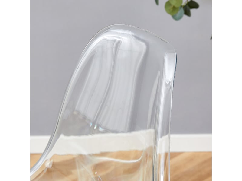  4 tabourets de bar transparents – piètement métallique argenténoir, design moderne pour cuisine et salle à manger  - Conforama E