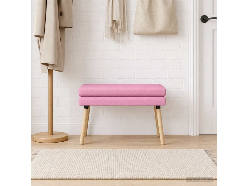  Banc chambre, bout de lit à double couche rose 80x40x47 cm tissu  - Conforama D