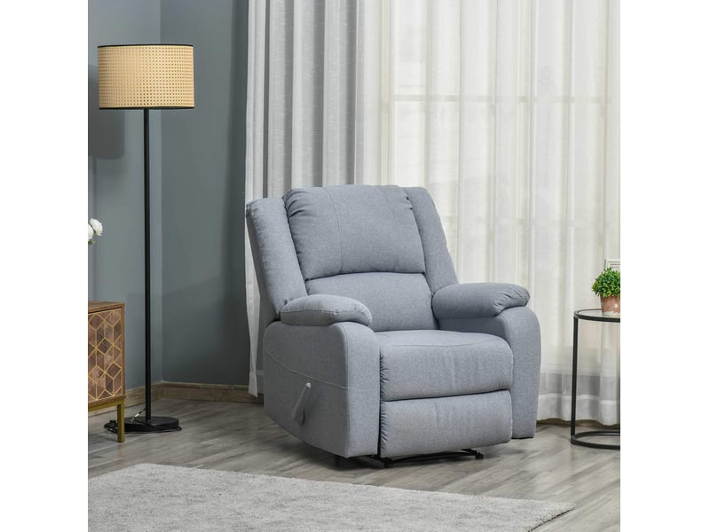  Fauteuil relax manuel gris clair avec repose-pieds, inclinaison jusqu’à 148°  - Conforama D