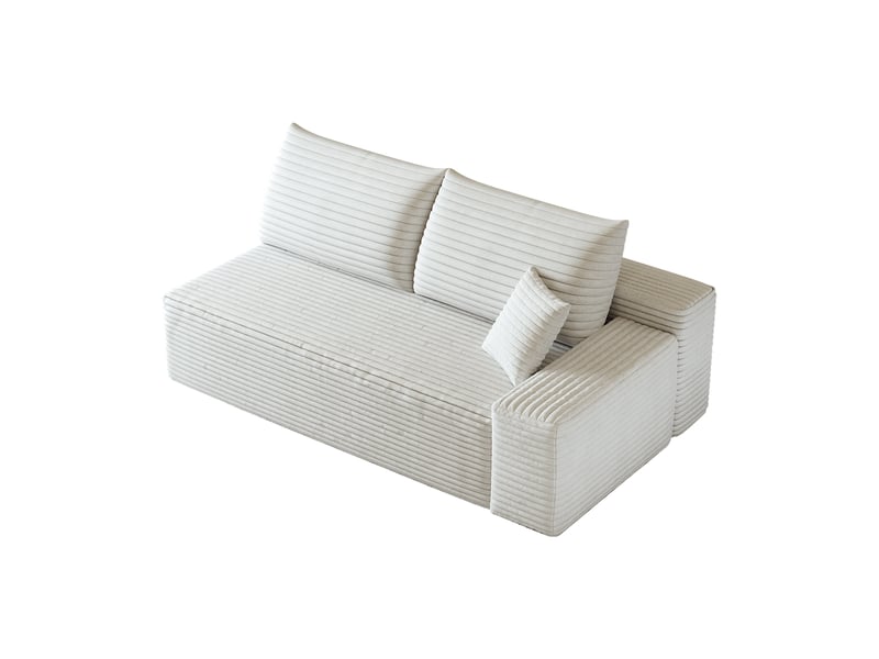  Canapé 2 places blanc droit compact 175 cm - petit canapé moderne pour salon et studio  - Conforama A