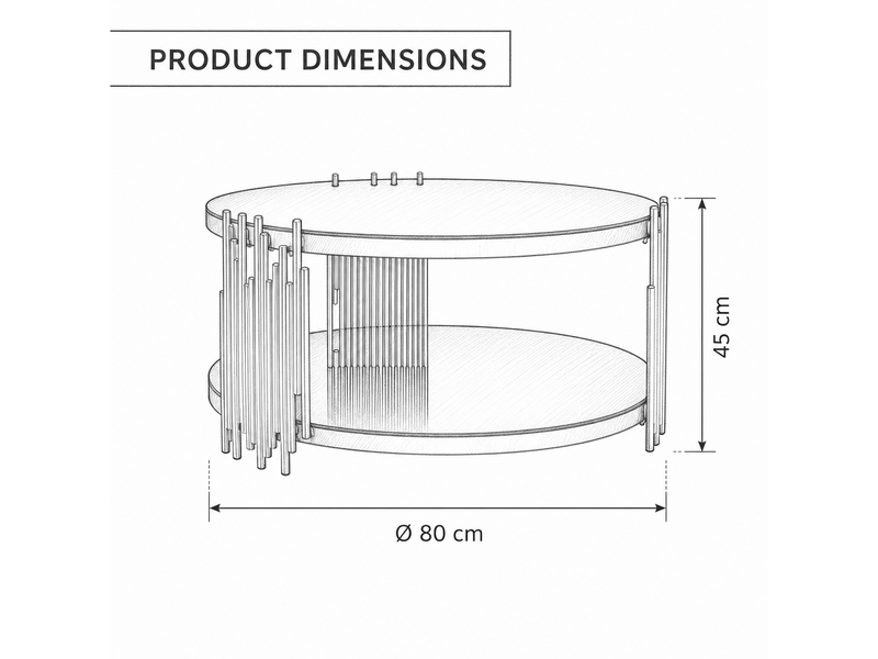  Table basse ronde en verre noir 80cm avec double plateau verre et base acier argenté pour salon  - Conforama C