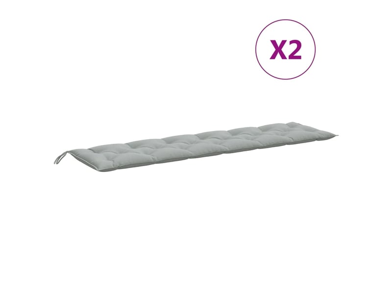  Lot de 2 coussins de banc de jardin, coussins d'assise gris clair mélangé tissu cf58657  - Conforama D