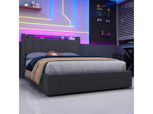 Lit coffre 140x200 cm MODENUIT coloris gris