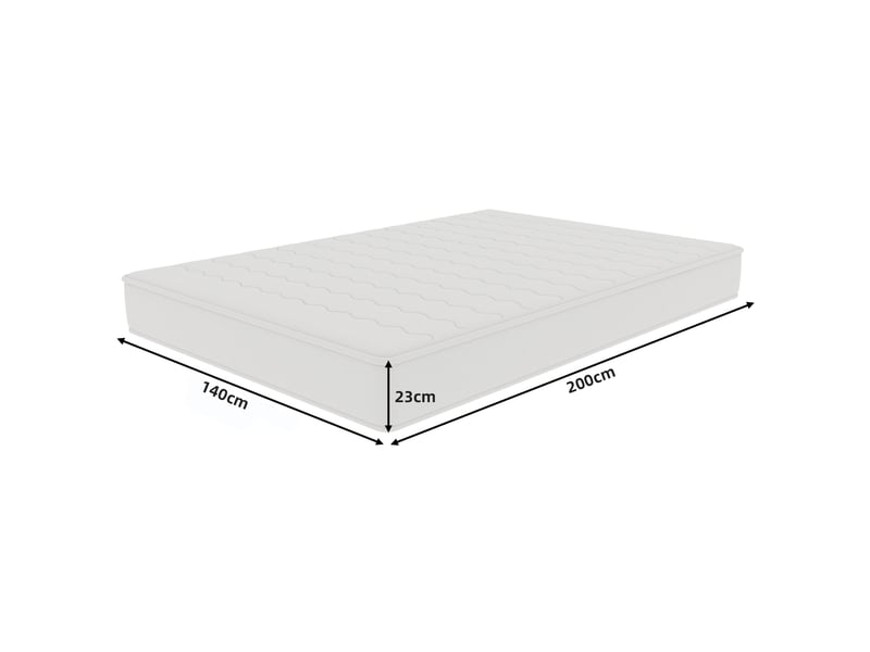  Matelas 140 × 200 cm à ressorts ensachés et mousse respirante, soutien équilibré, blanc  - Conforama D
