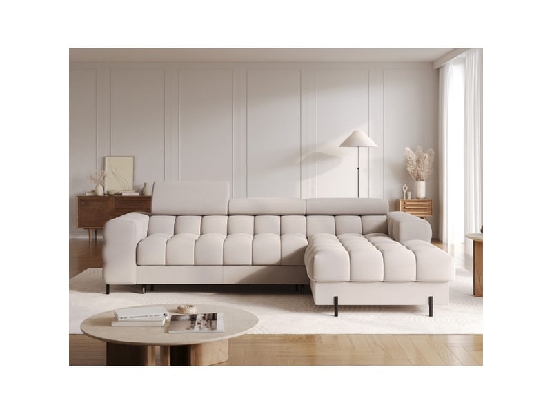  Canapé d'angle droit convertible beige confort premium 285x99x181cm filtro  - Conforama E