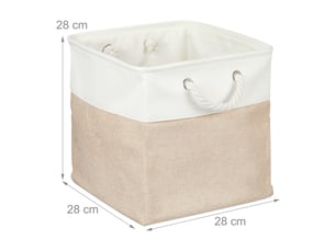 Lot de 4 paniers de rangement carrés 28 x 28 x 28 cm à 33 x 33 x 33 cm pliables modernes en lin beige 13_0017354