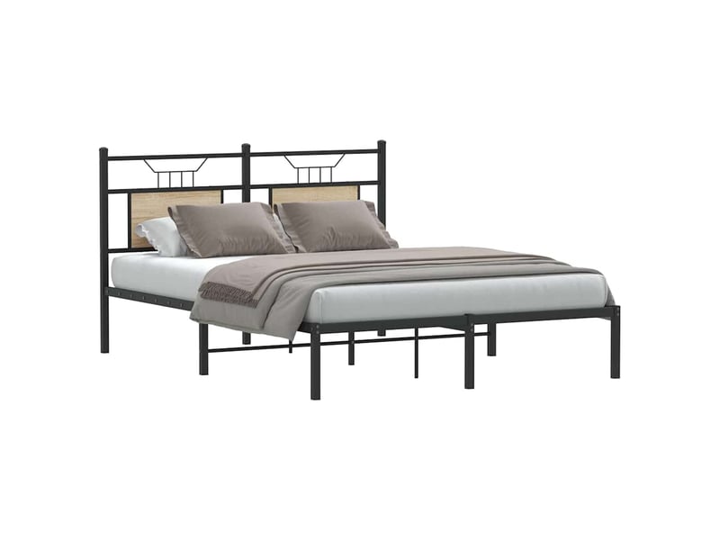  Lit double- lit adulte -  cadre de lit sans matelas chêne sonoma 150x200 cm  - Conforama B