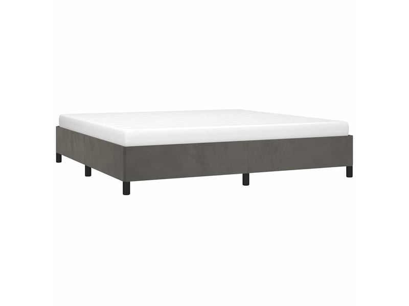  Lit double- lit adulte -  cadre de lit sans matelas gris foncé 200x200 cm velours  - Conforama B