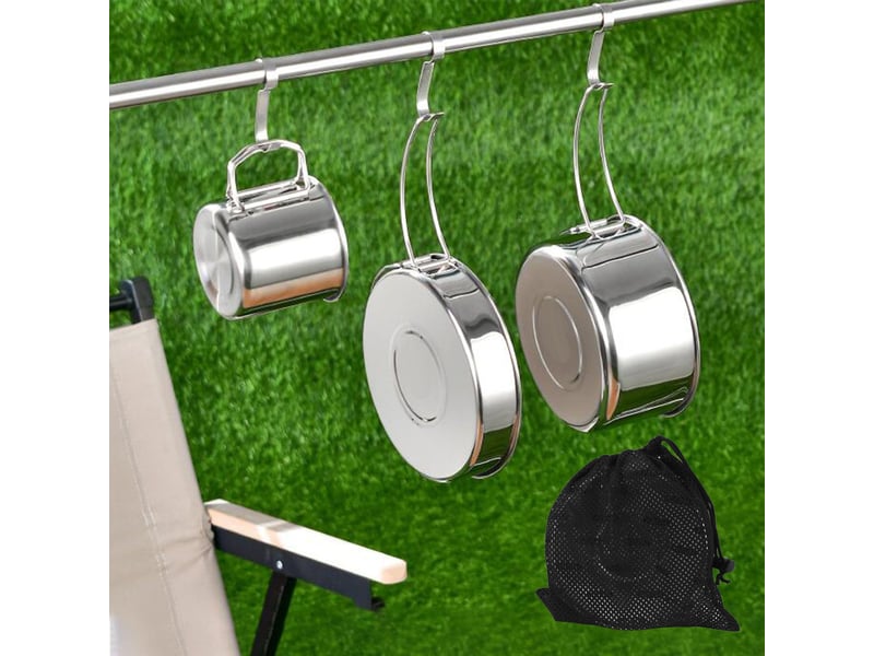  Ensemble de 6 ustensiles de cuisine portables en acier inoxydable multifonctionnels et efficaces pour le camping et la  - Conforama B