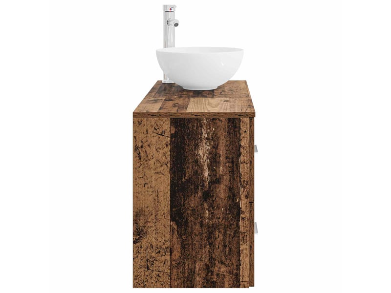 Ensemble de mobilier de salle de bain 2 pcs bois ancien shl1278 - Conforama D