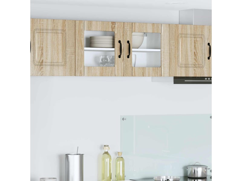  Meuble mural de cuisine, cabinet en verre mural chêne sonoma 80x31x40cm  - Conforama B