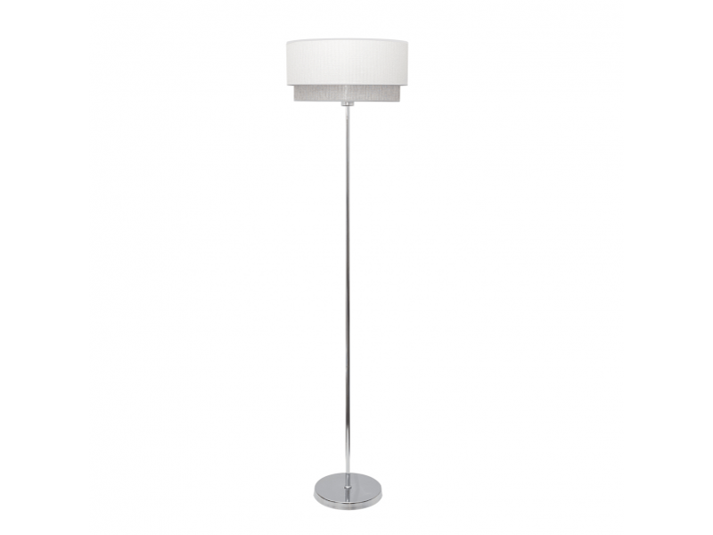  Fabrilamp kenya lampadaire textile blanc et gris, 1 x e27, h 170 cm, ø 40 cm 111041001 - Conforama A