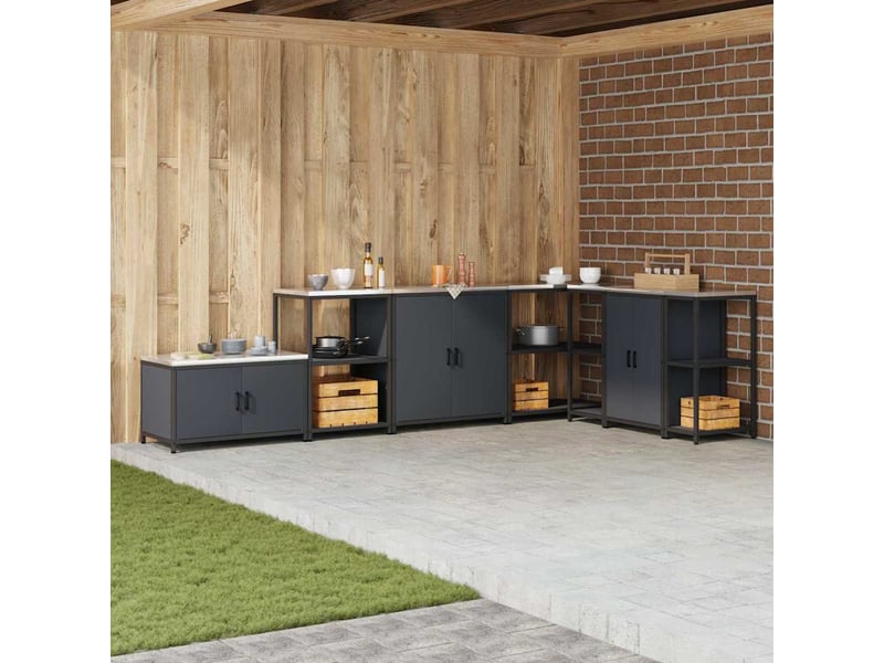 Étagère de cuisine, étagère de rangement hattem anthracite 60x50x92cm acier - Conforama B