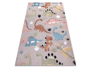Tapis fun dino pour enfants dinosaures beige 240x330 cm