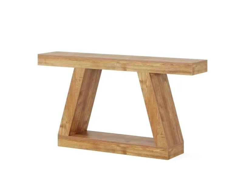  Console d'entrée avec rangement en mdf coloris naturel 140x30x80 cm  - Conforama A