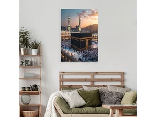 Image sur toile, mosquée de la mecque vue sur la terre sainte islamique 30x45